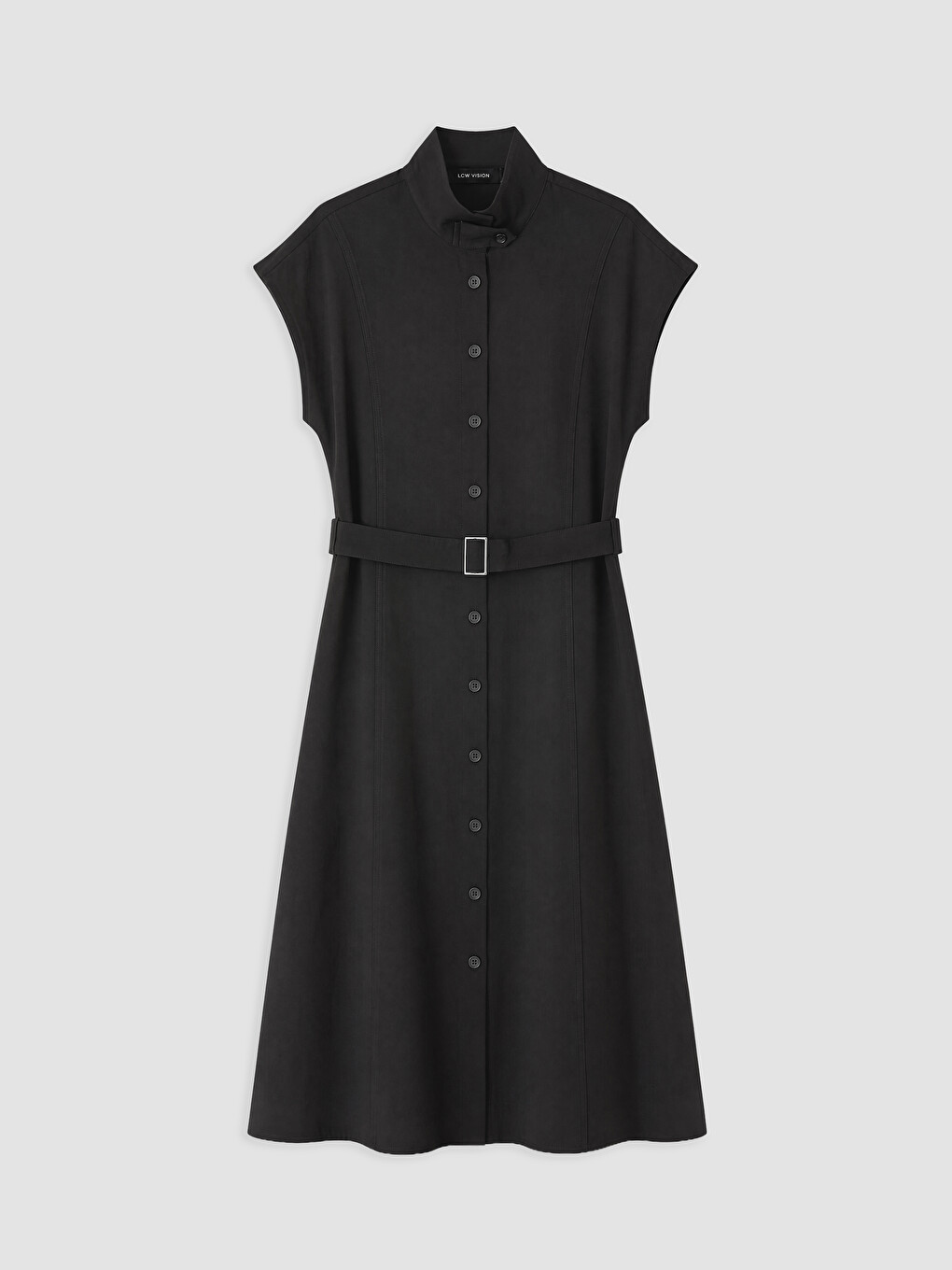 Woman Black Shirt Dress-4