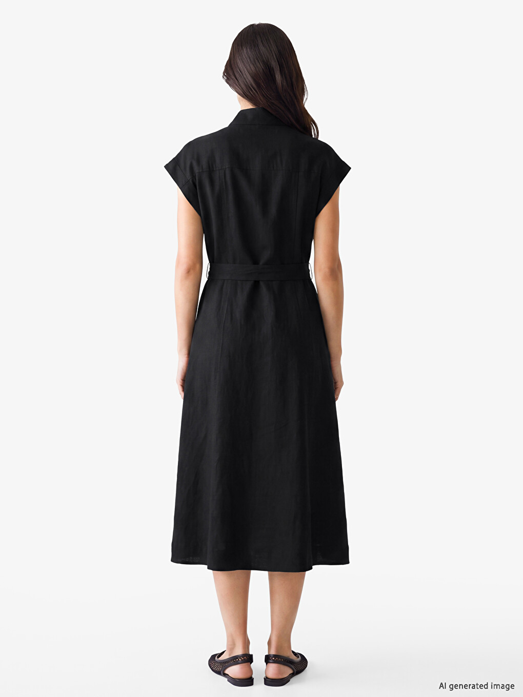 Woman Black Shirt Dress-3