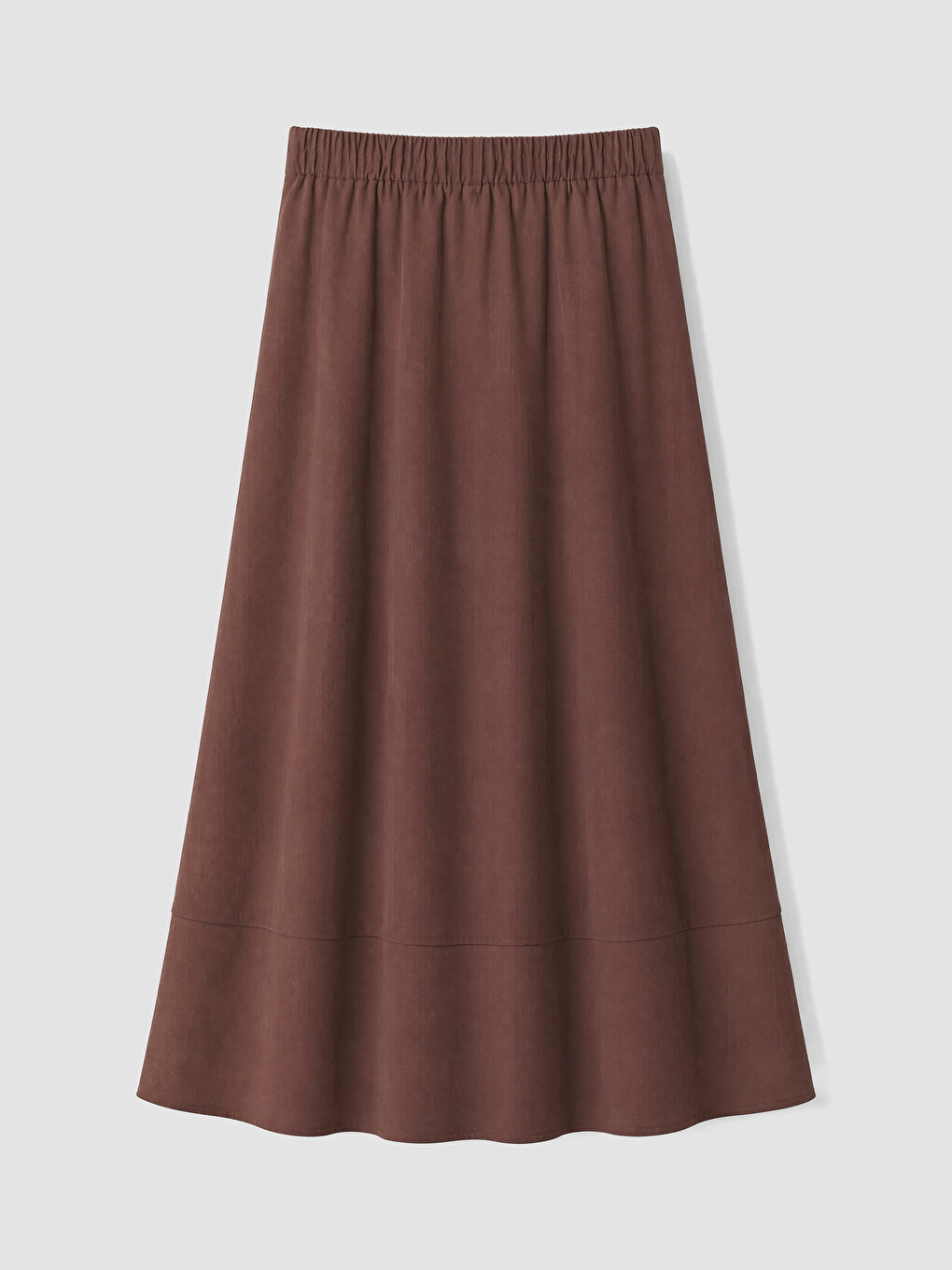 Kahverengi Beli Lastikli Poplin Kloş Etek-2
