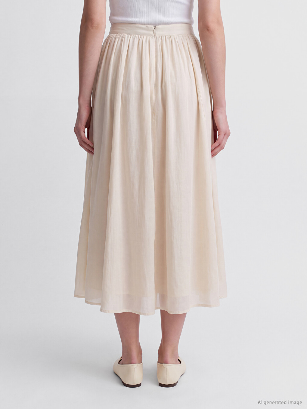 Elastic Waist Flared Skirt-3