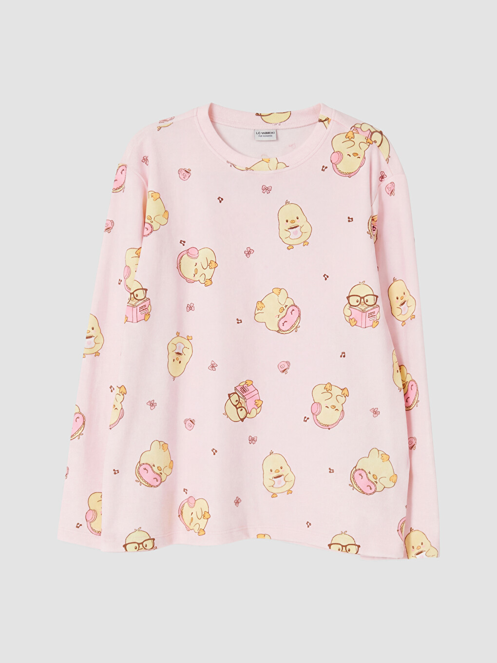 Pembe Baskılı Kız Çocuk Pijama Takım-1