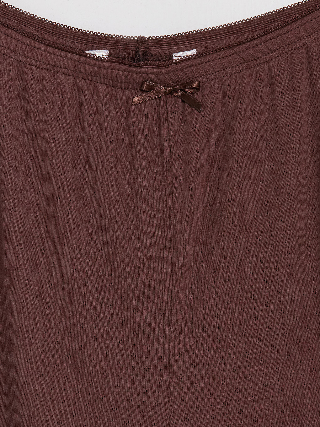 Kahverengi Geniş Paça Fitilli Kadın Pijama Altı-2