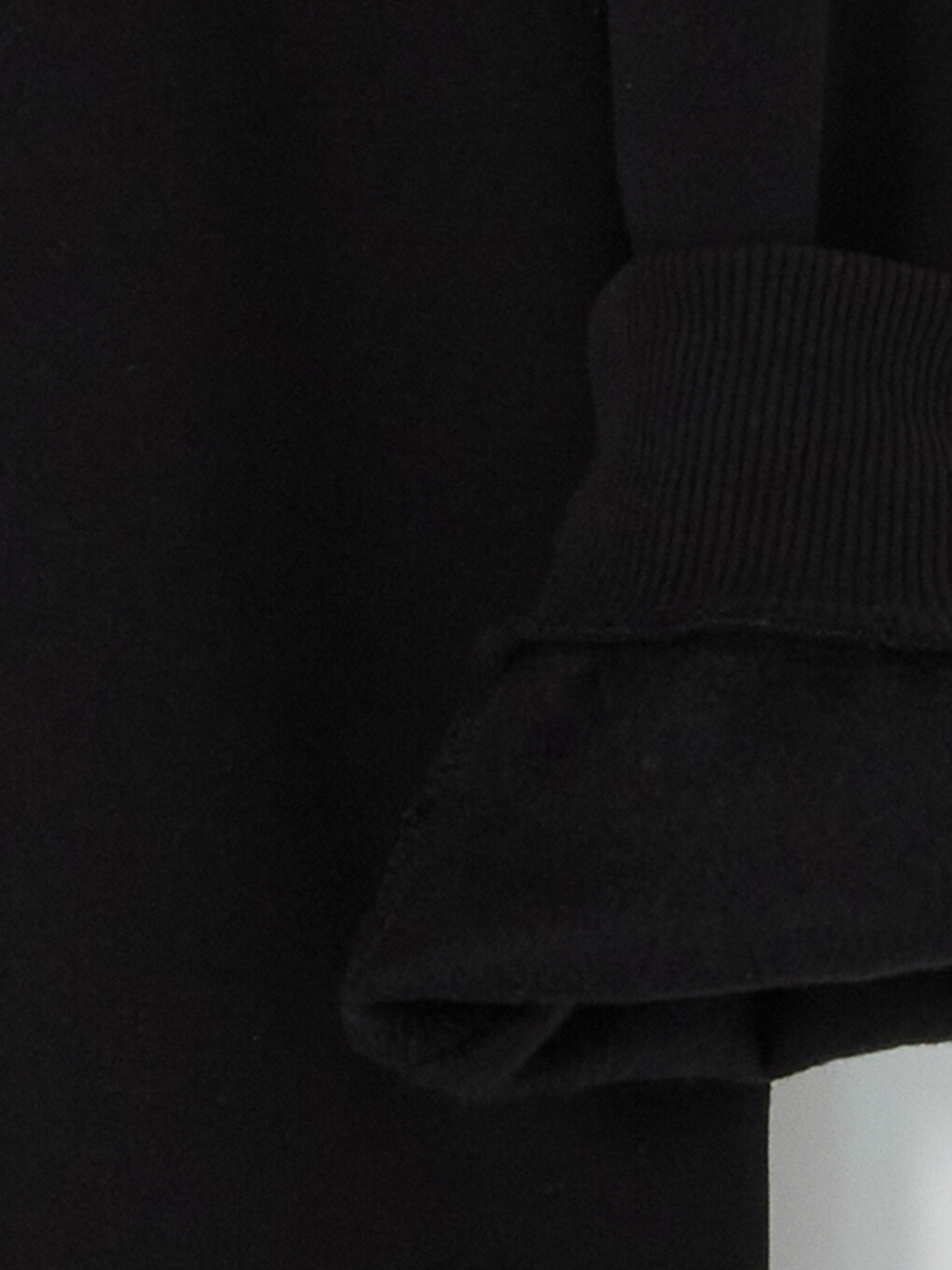 Siyah Kadın Kalın Sweatshirt Tunik-7