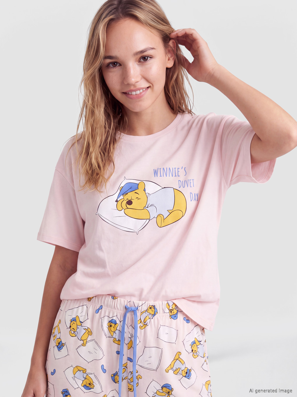 Winnie The Pooh Printani Pidžama Set Za Žene-1