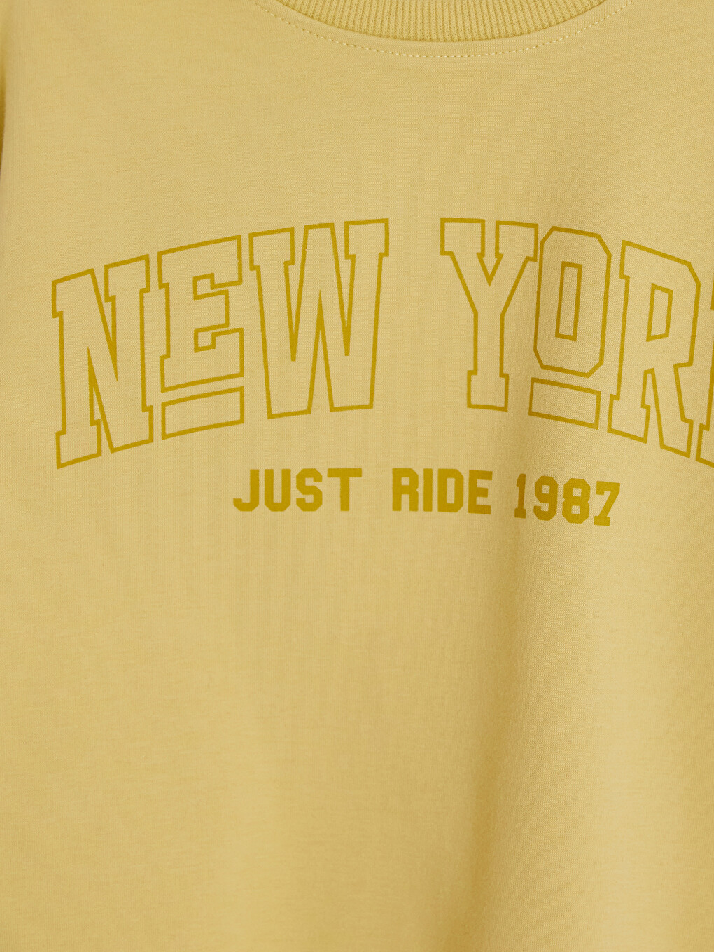Sarı Nyc Baskılı Erkek Çocuk Sweatshirt-2