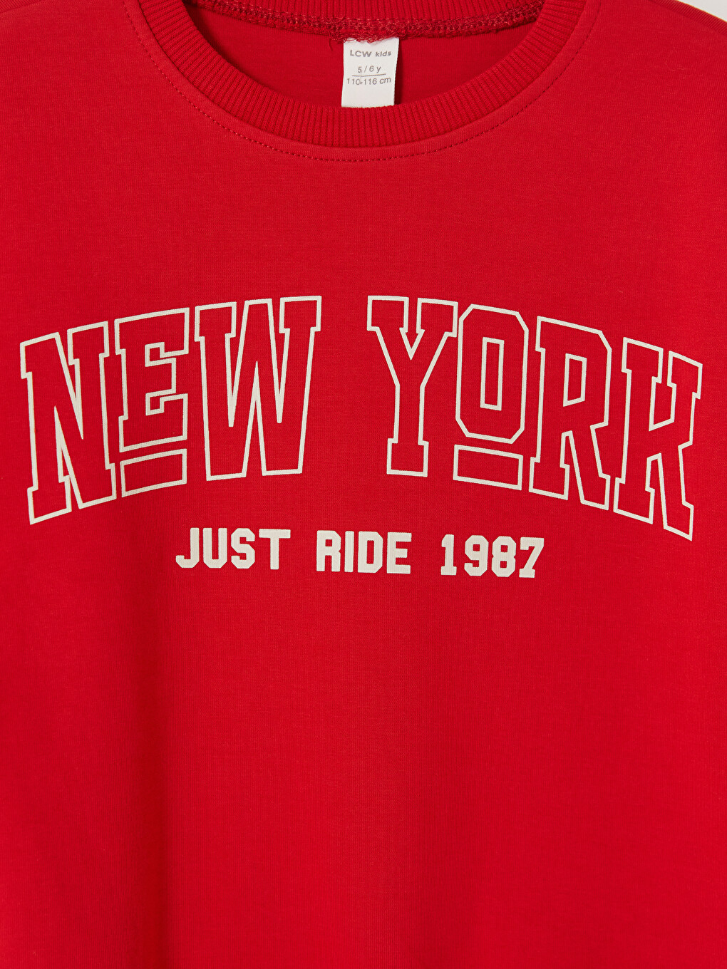 Kırmızı Nyc Baskılı Erkek Çocuk Sweatshirt-2
