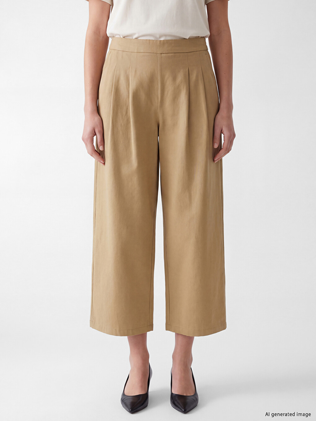 Elastic Waist Women's Pleated Trousers-1