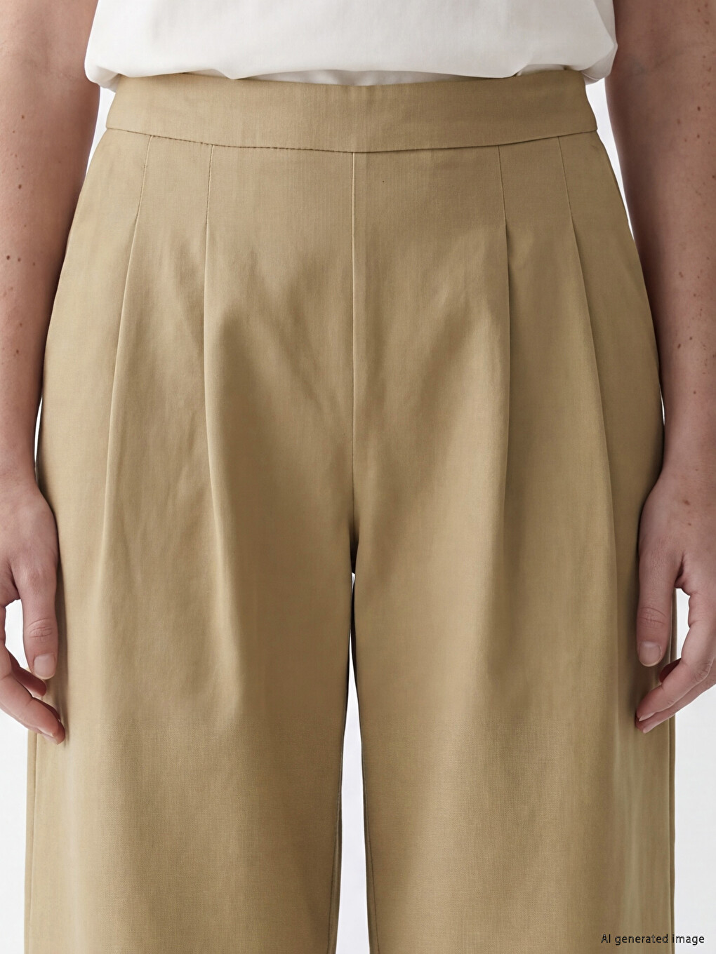 Elastic Waist Women's Pleated Trousers-2