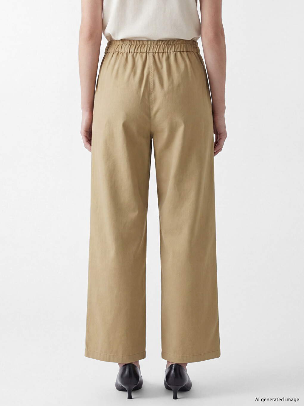 Elastic Waist Women's Pleated Trousers-3