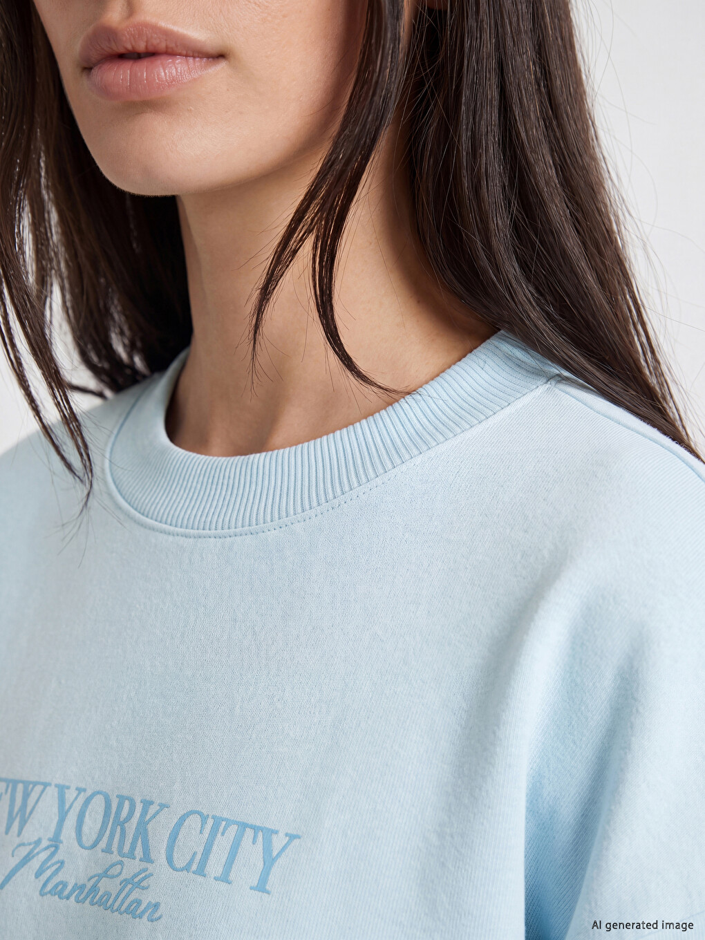 Mavi New York City Baskılı Kadın Sweatshirt Tunik-2