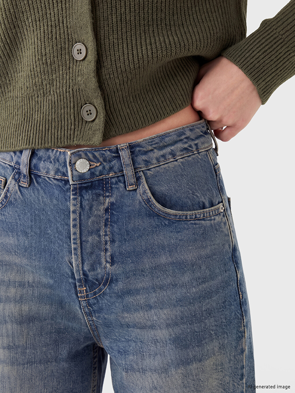 İndigo Straight Fit Kadın Jean Pantolon-2