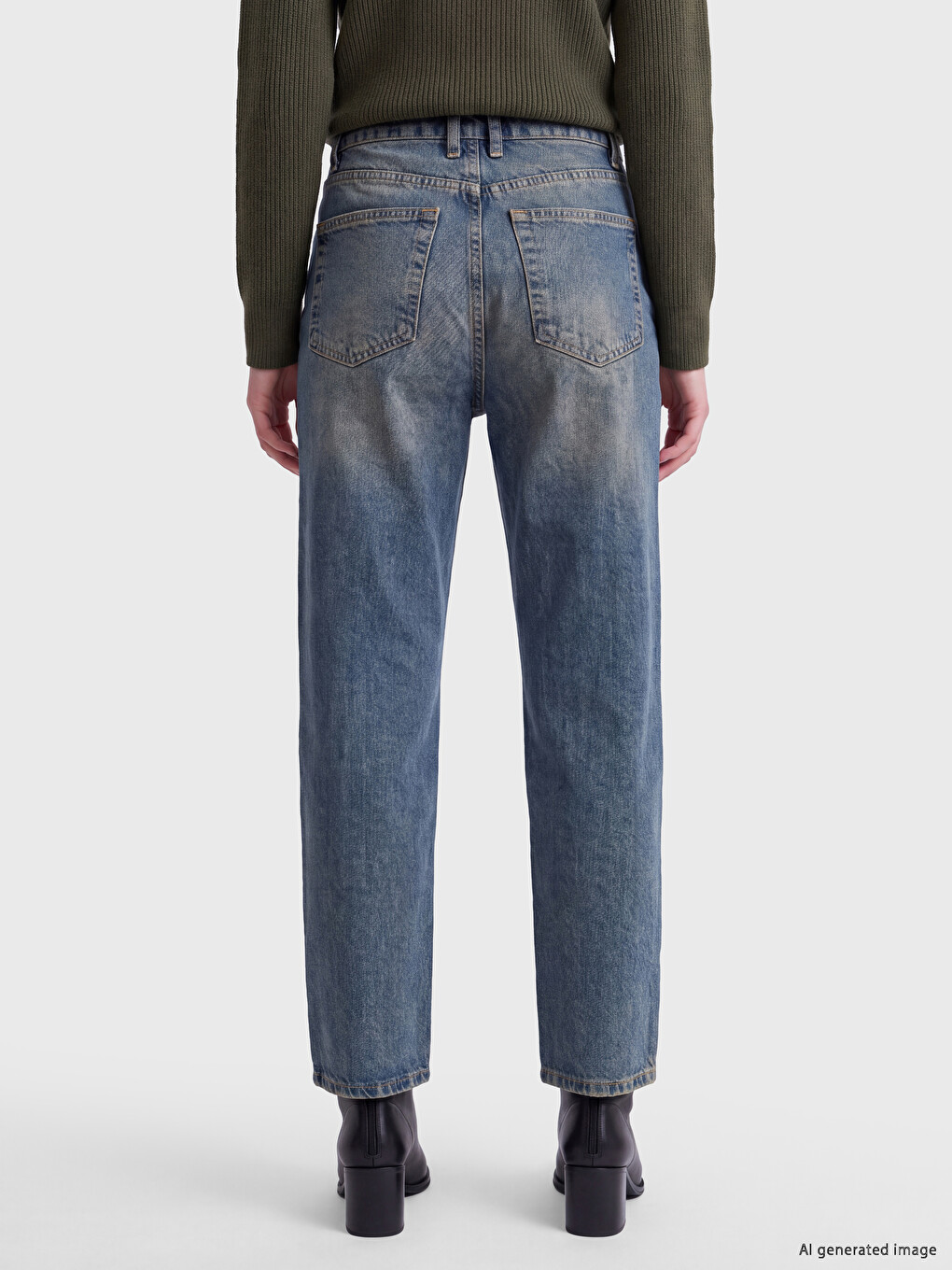 İndigo Straight Fit Kadın Jean Pantolon-3