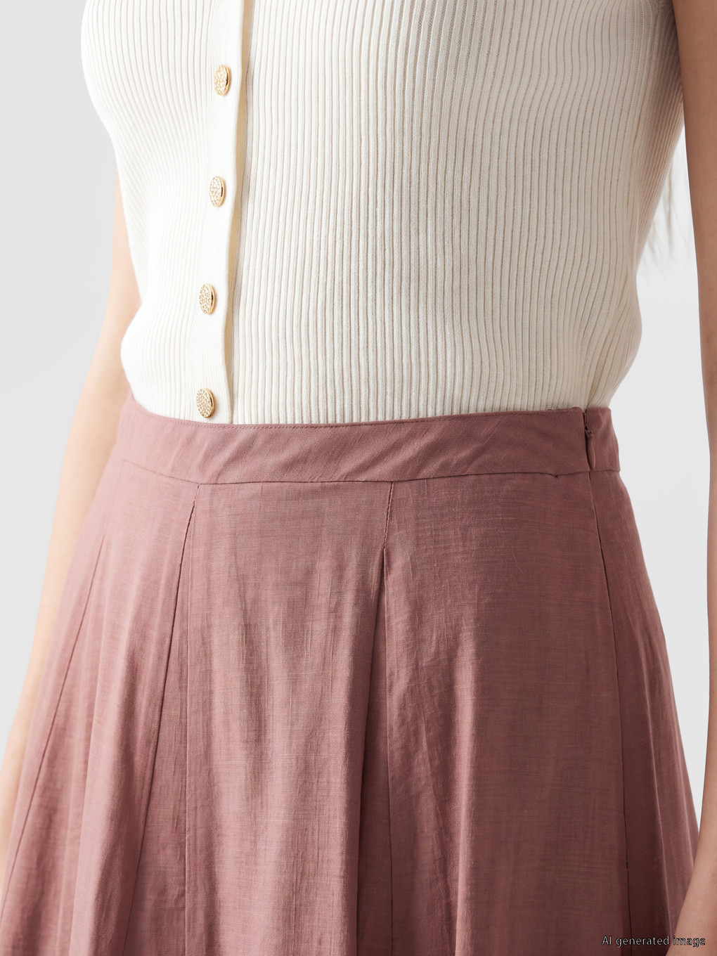 Waist Zippered Pencil Skirt-2
