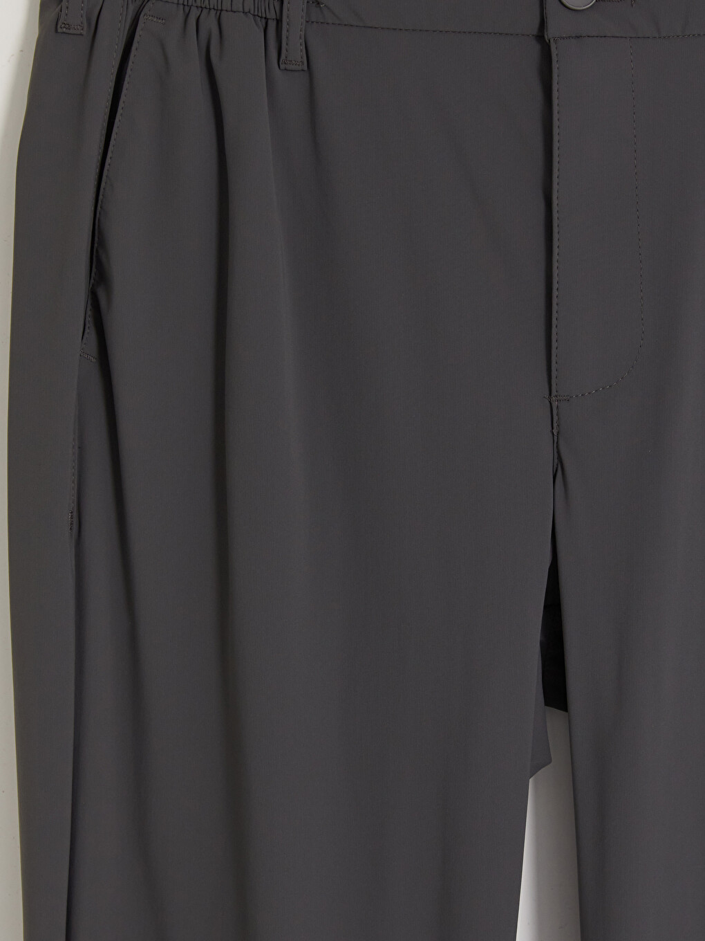 Gri Slim Fit Erkek Pileli Pantolon-2