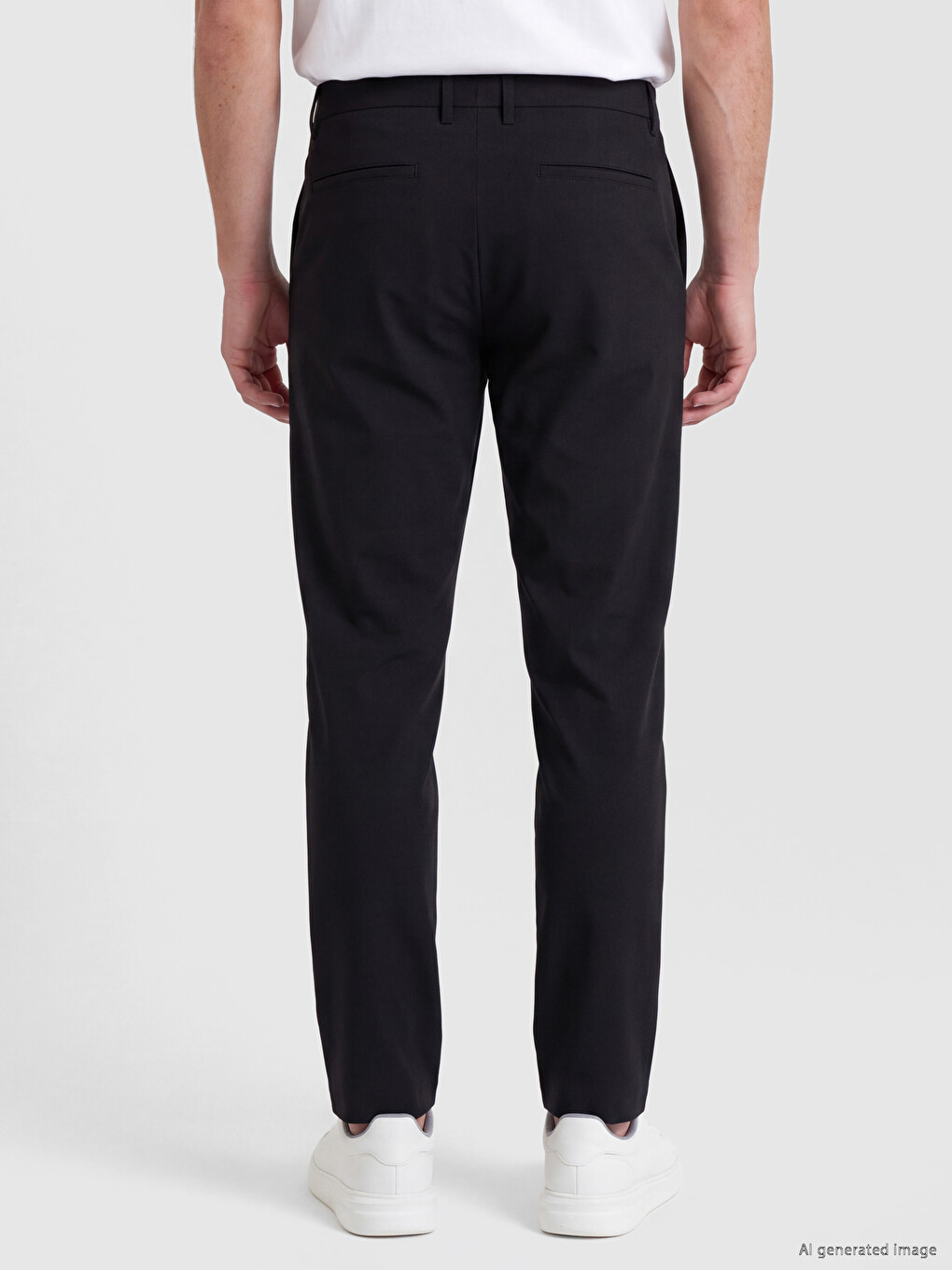 Siyah Slim Fit Erkek Pileli Pantolon-3