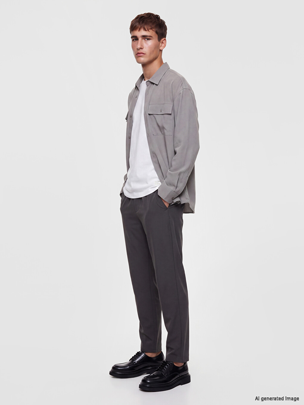 Slim Fit Men's Pleated Trousers
