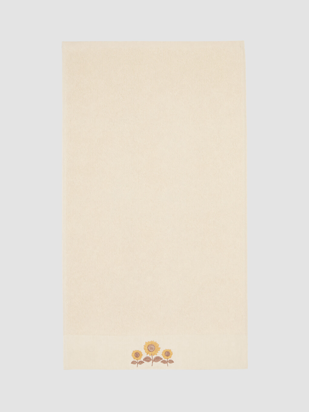 Bej Nakışlı Pamuklu Yüz Havlusu 50x80 Cm-2