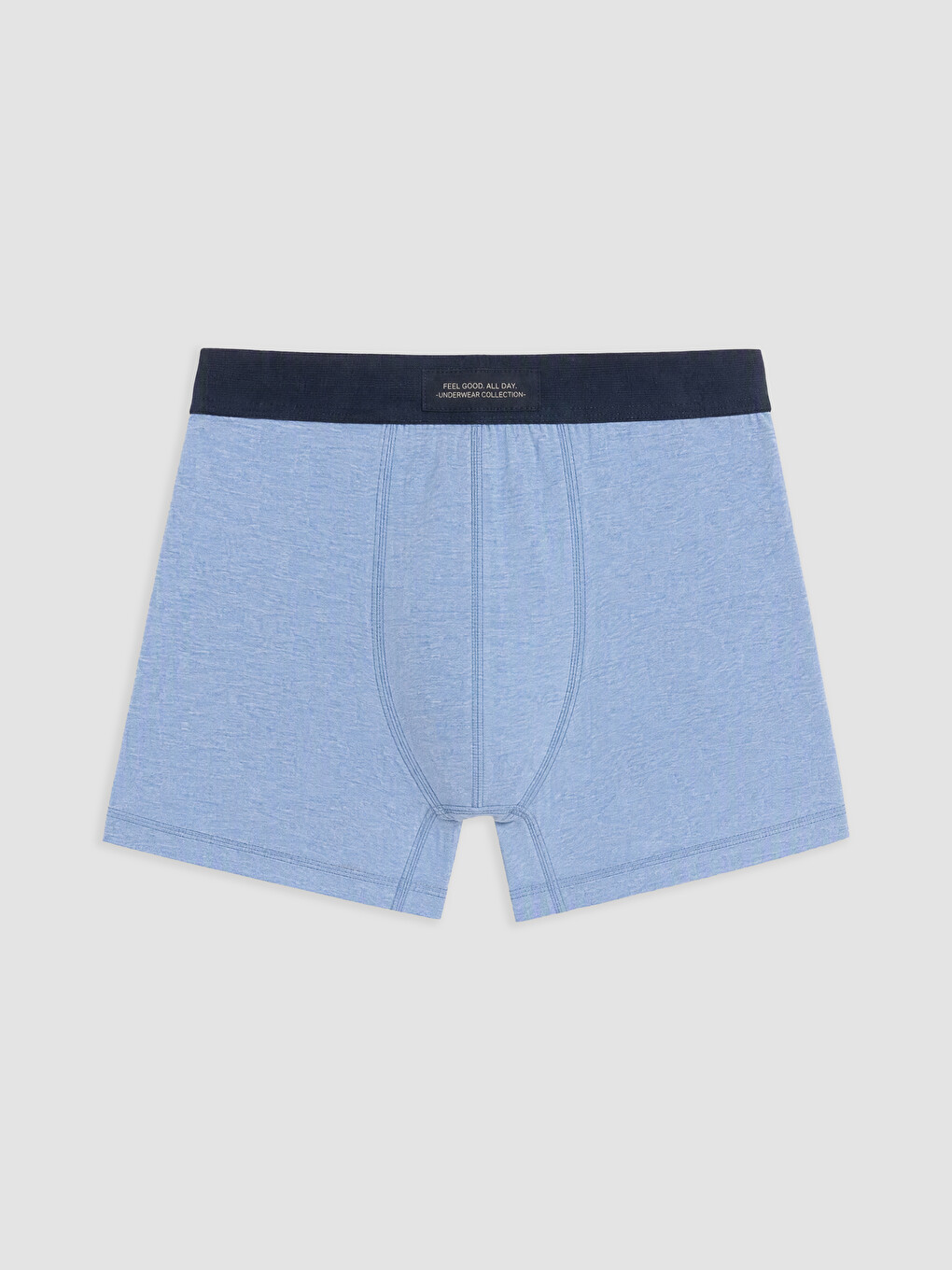 Lacivert Pamuklu Esnek Erkek Boxer 3'lü Paket-2