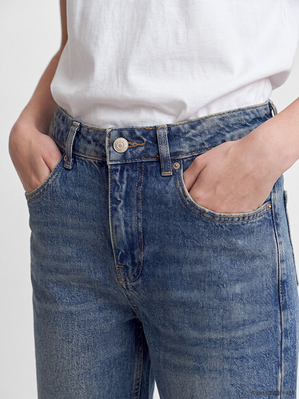 İndigo Straight Fit Kadın Jean Pantolon-2