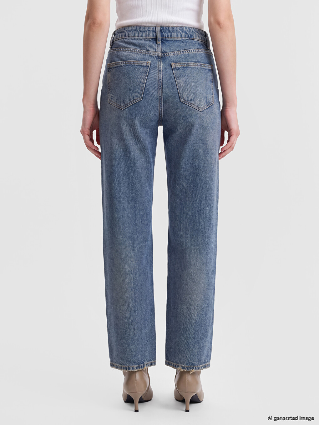 İndigo Straight Fit Kadın Jean Pantolon-3