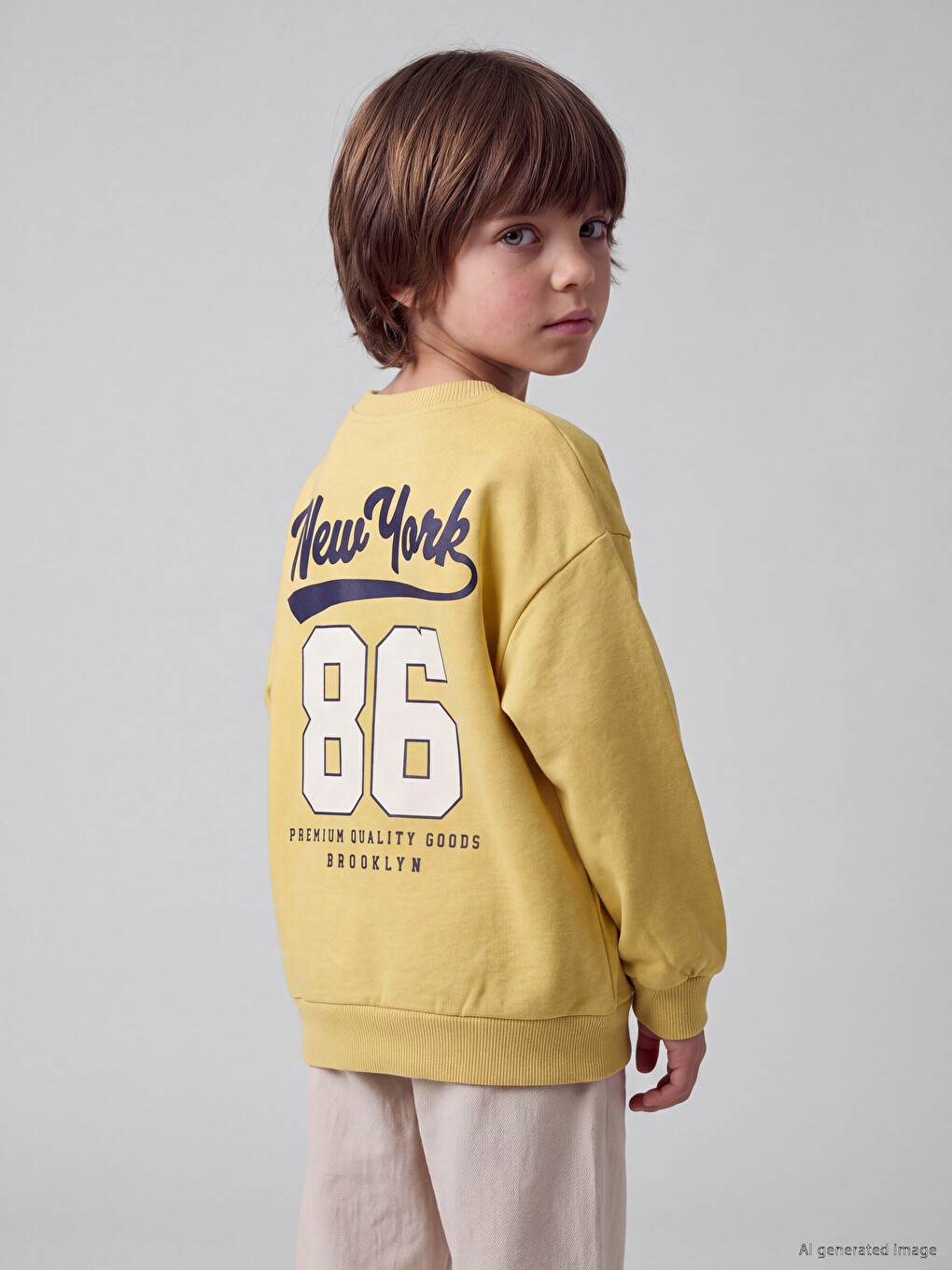 Sarı 2'li Erkek Çocuk Sweatshirt-4