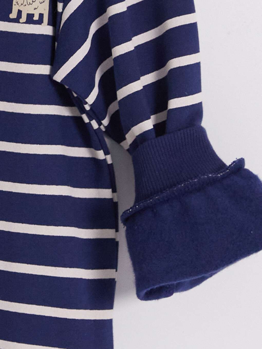 Lacivert Çizgili Erkek Çocuk Kalın Sweatshirt-3