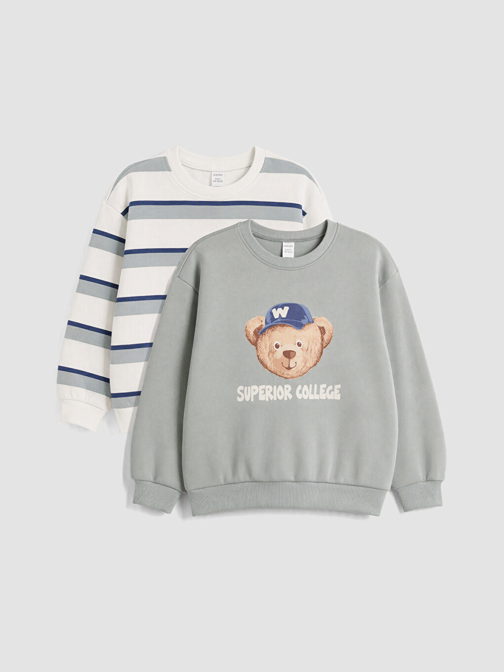 Yeşil Bisiklet Yaka Erkek Çocuk Sweatshirt 2'li