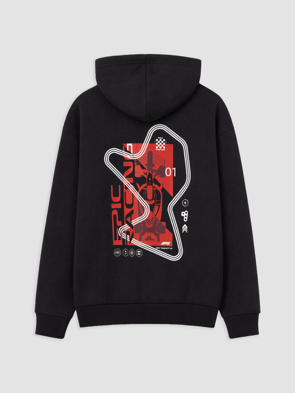Siyah Erkek Çocuk Formula 1 Kalın Fermuarlı Sweatshirt-1