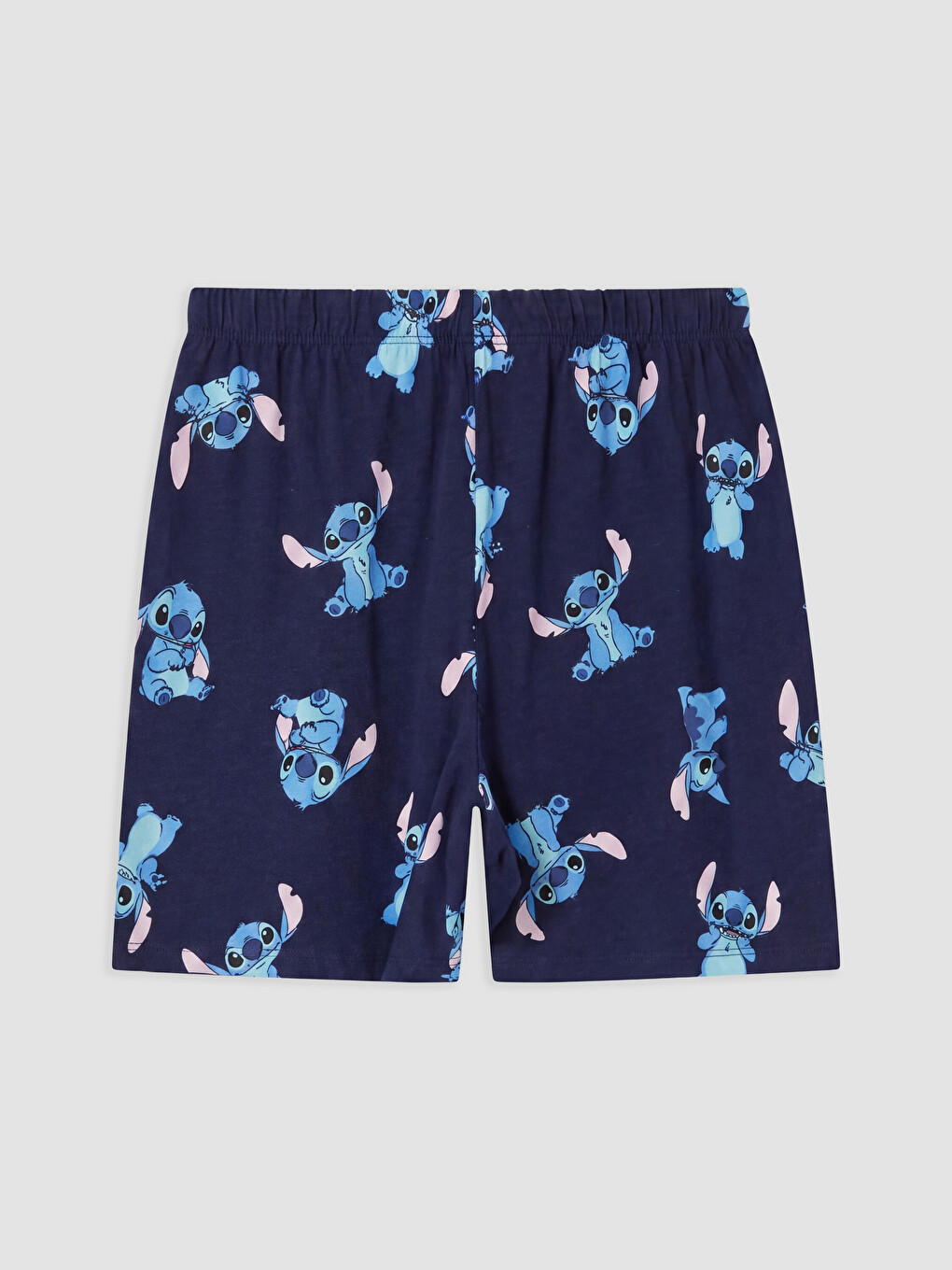 Lacivert Stitch Baskılı Kadın Şort Pijama Alt-1