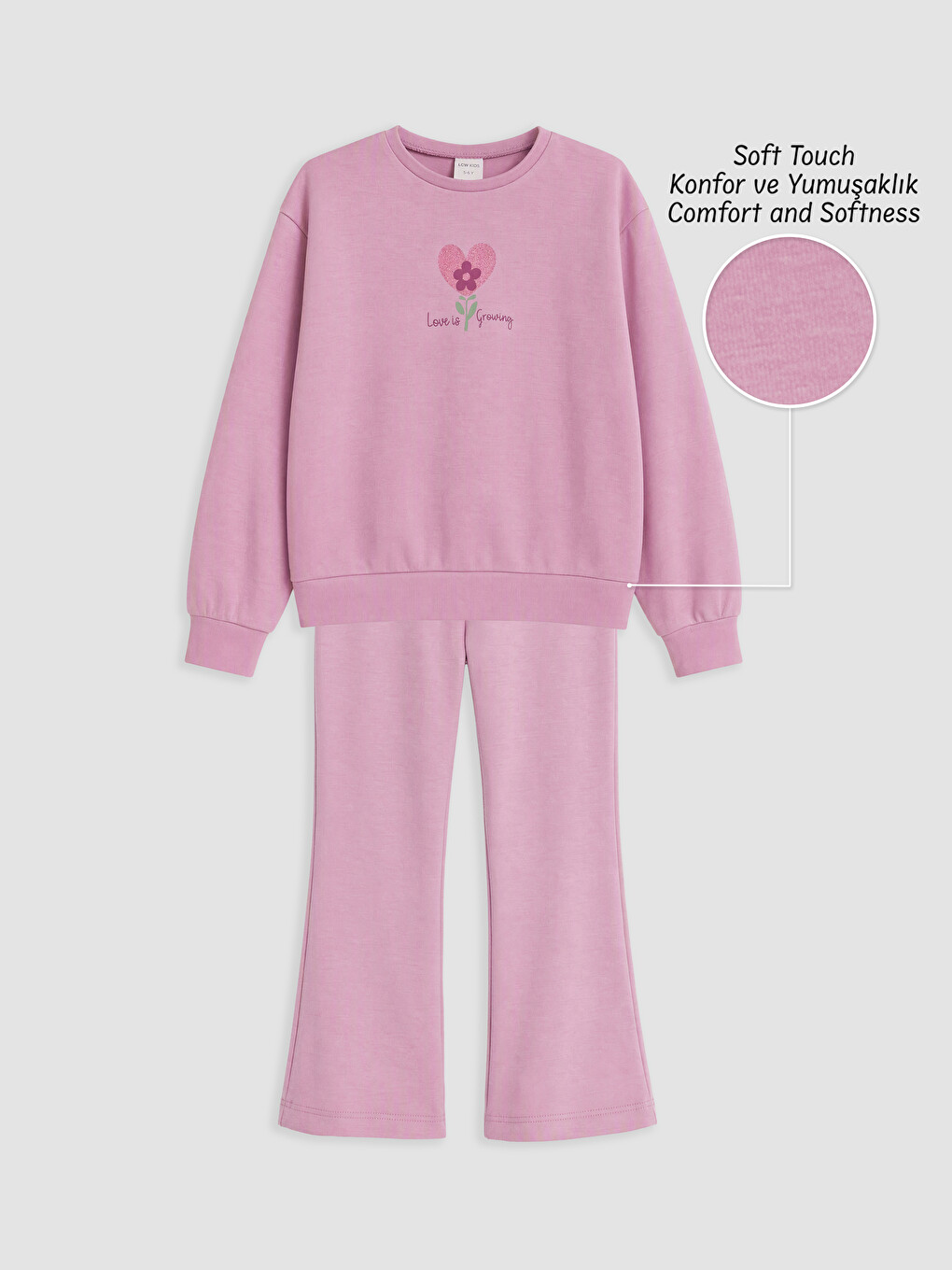 Printed Girls' Soft Touch Tracksuit Set-1