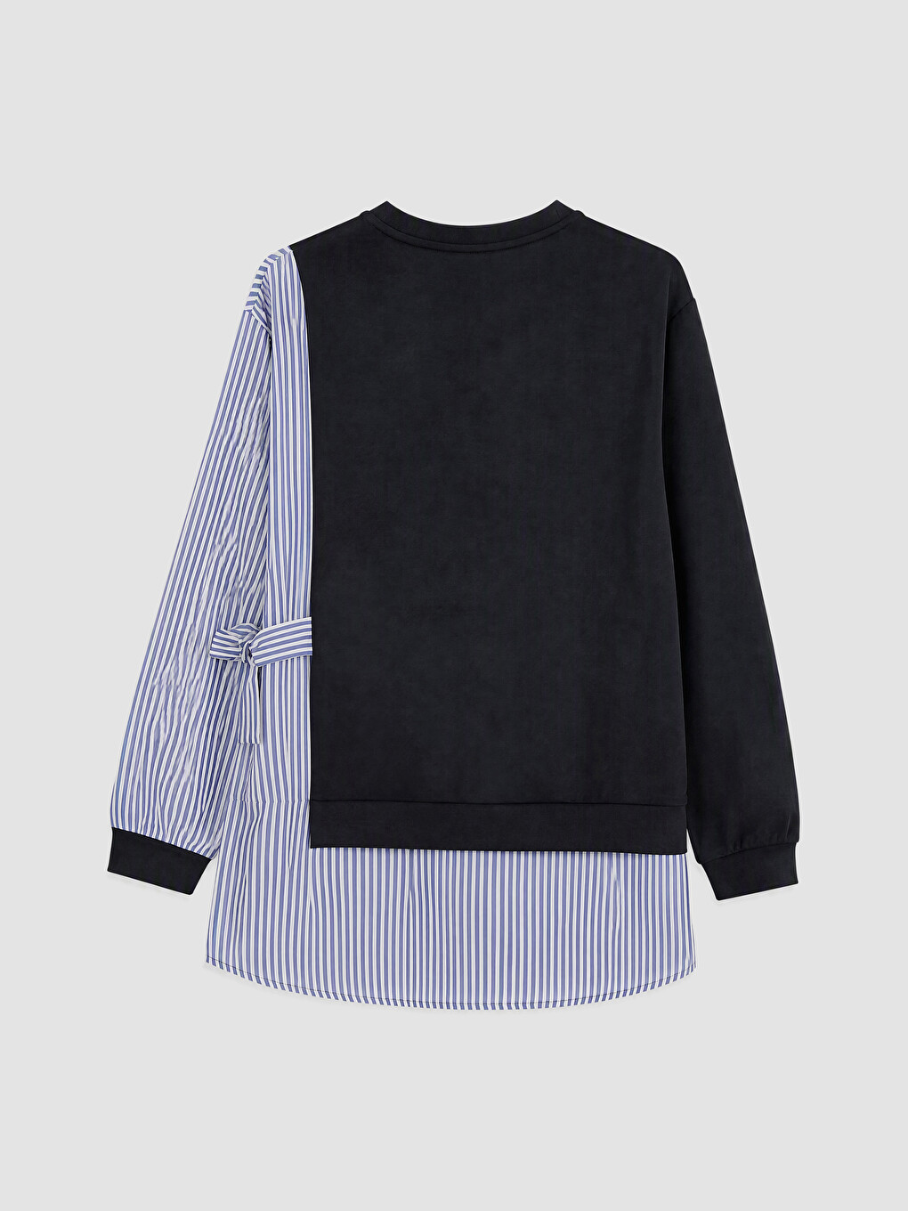 Lacivert Çizgili Kadın Sweatshirt Tunik-2