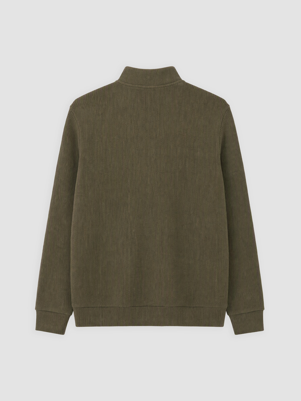 Haki Dik Yaka Erkek Sweatshirt-1