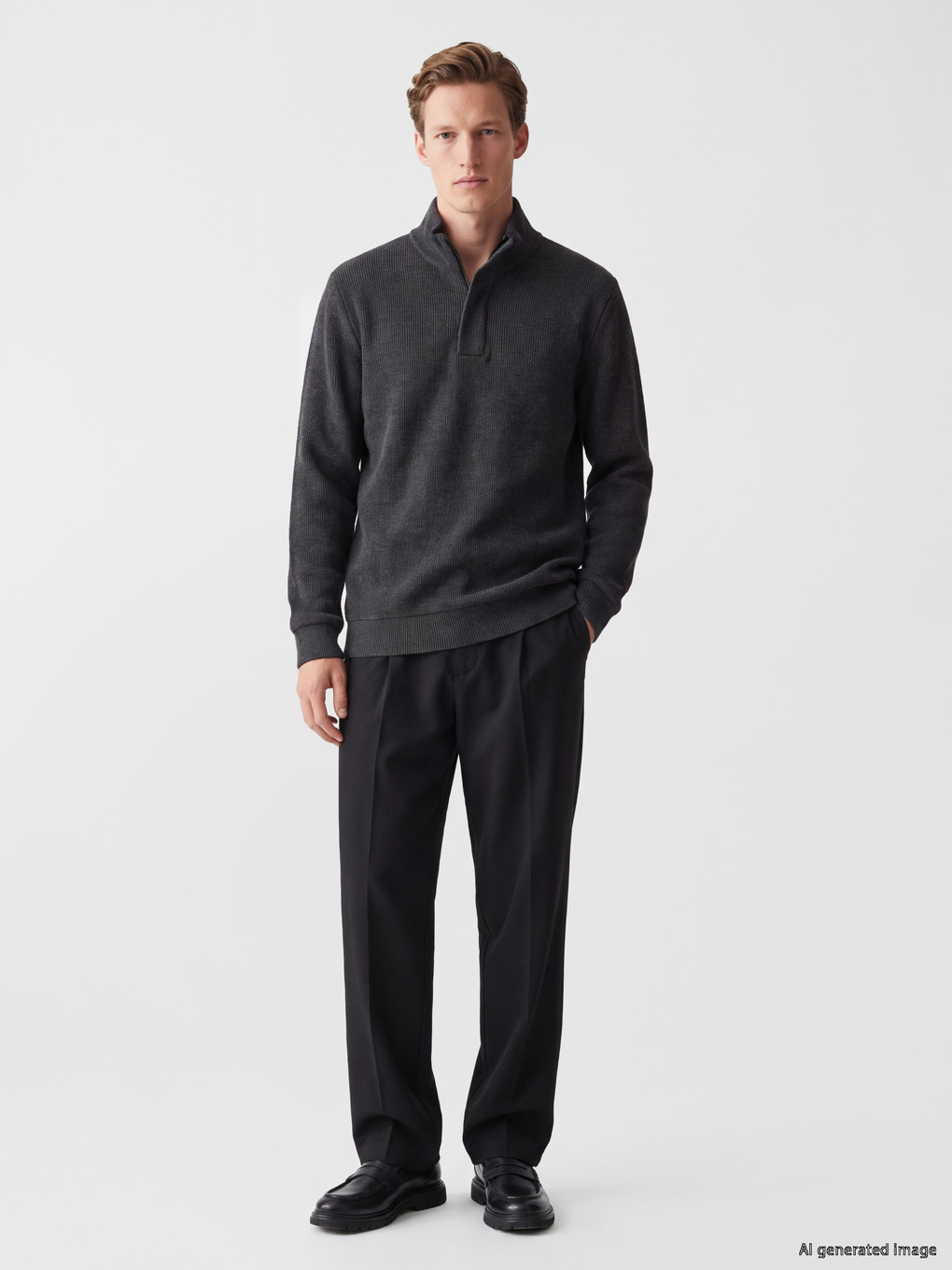 Mock Neck Men's Sweatshirt-1