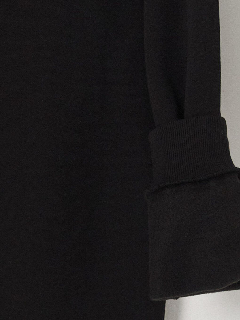 Siyah Dik Yaka Erkek Kalın Sweatshirt-7