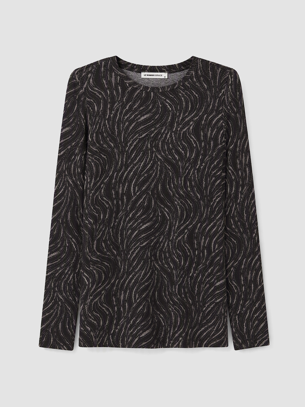 Crew Neck Printed Blouse