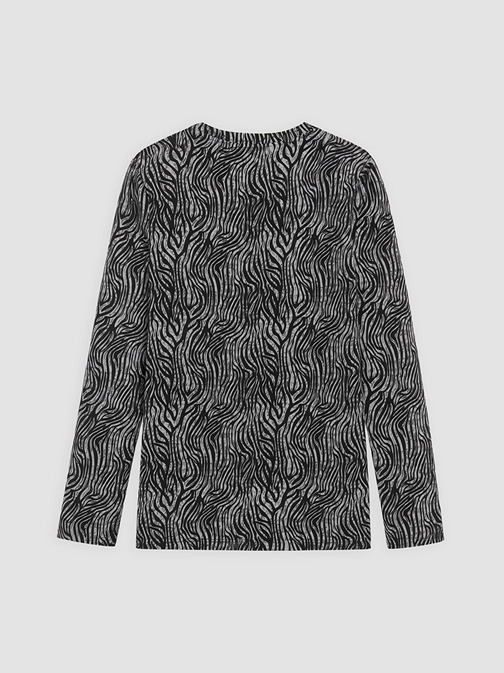 Crew Neck Patterned Blouse-5