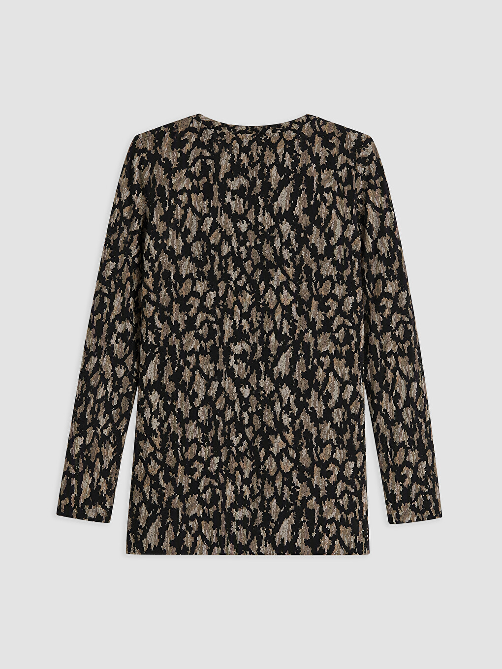 Crew Neck Patterned Blouse-1