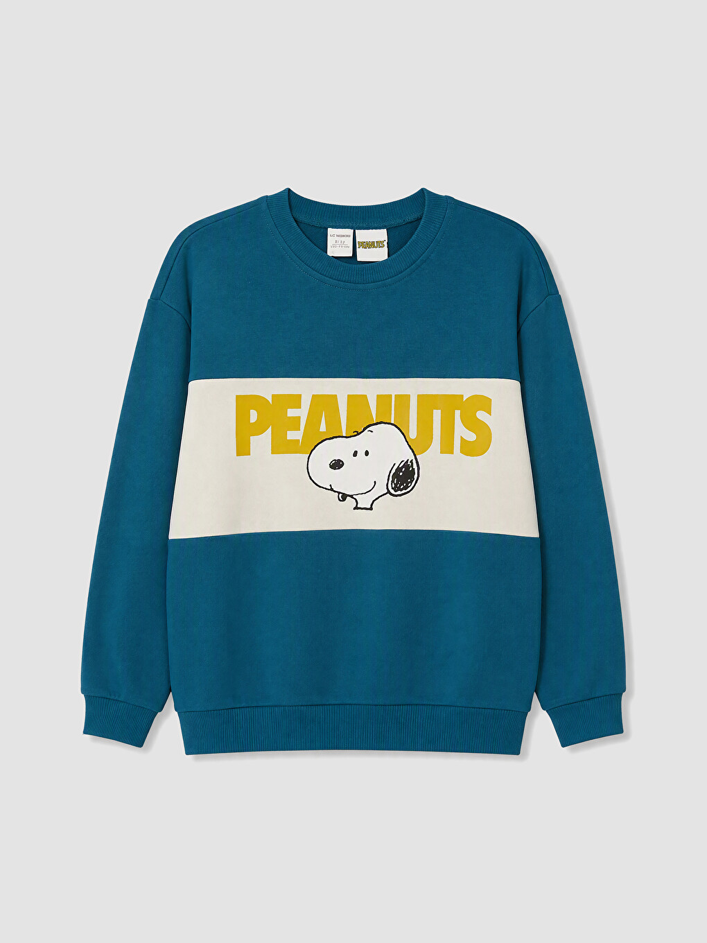 Petrol Snoopy Baskılı Erkek Çocuk Sweatshirt