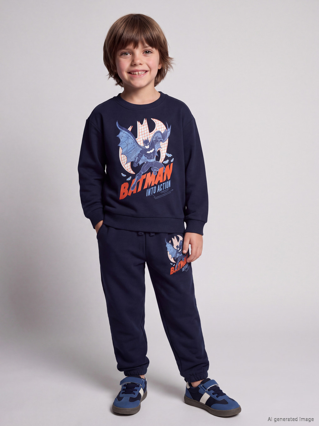  Batman Printed Boys' Tracksuit Set