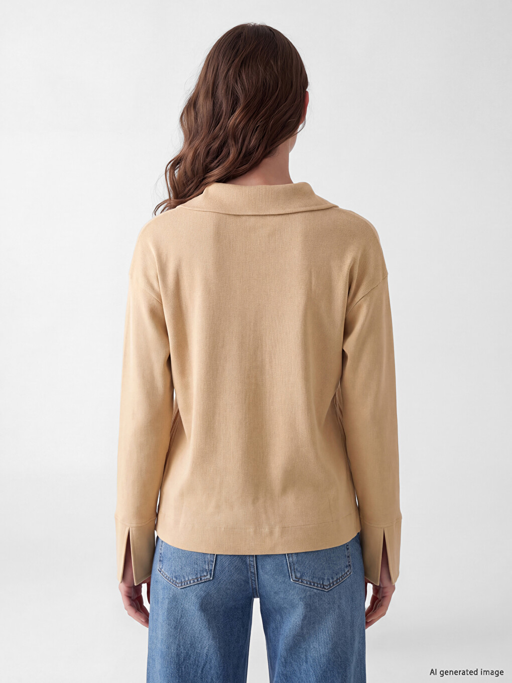Bej Soft Touch Kadın Sweatshirt Tunik-3