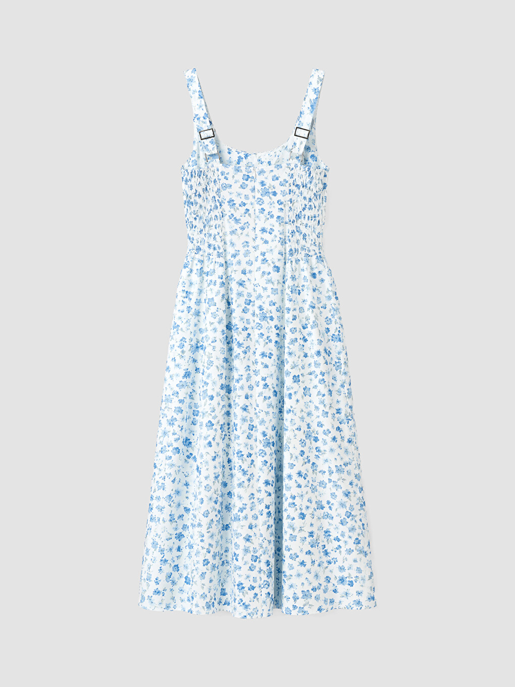 Square Neck Floral Fitted Waist Dress-3
