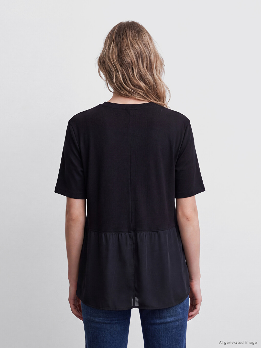 Crew Neck Modal Blended Blouse-3