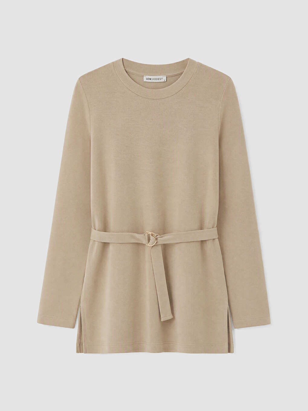 Crew Neck Sashed Women's Tunic