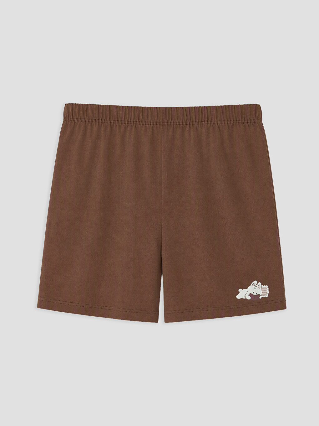 Kahverengi Baskılı Kadın Şort Pijama Altı