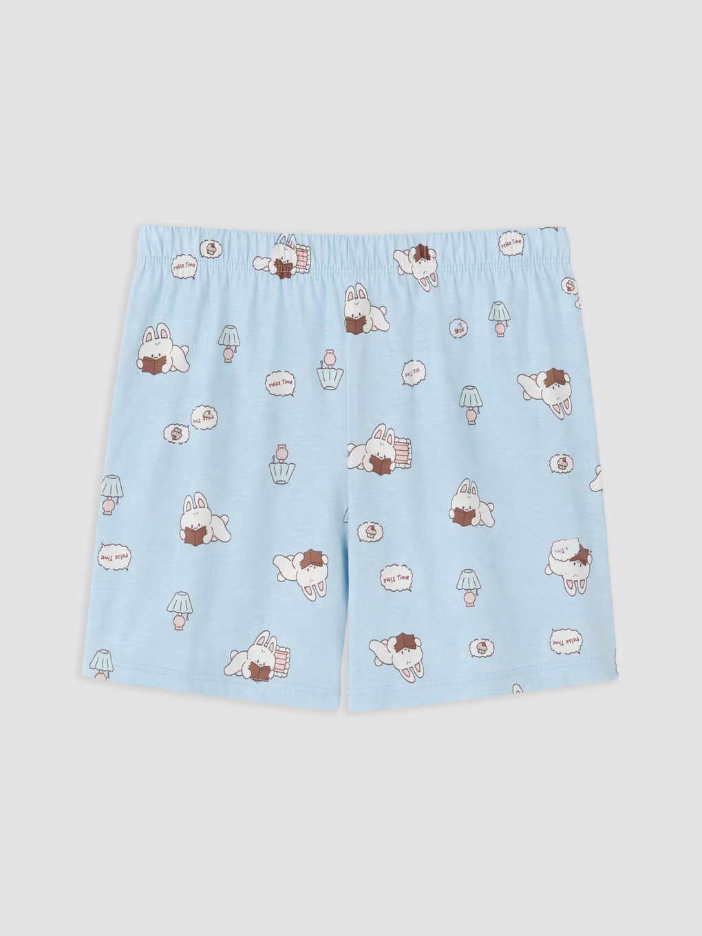 Mavi Desenli Kadın Şort Pijama Alt-1