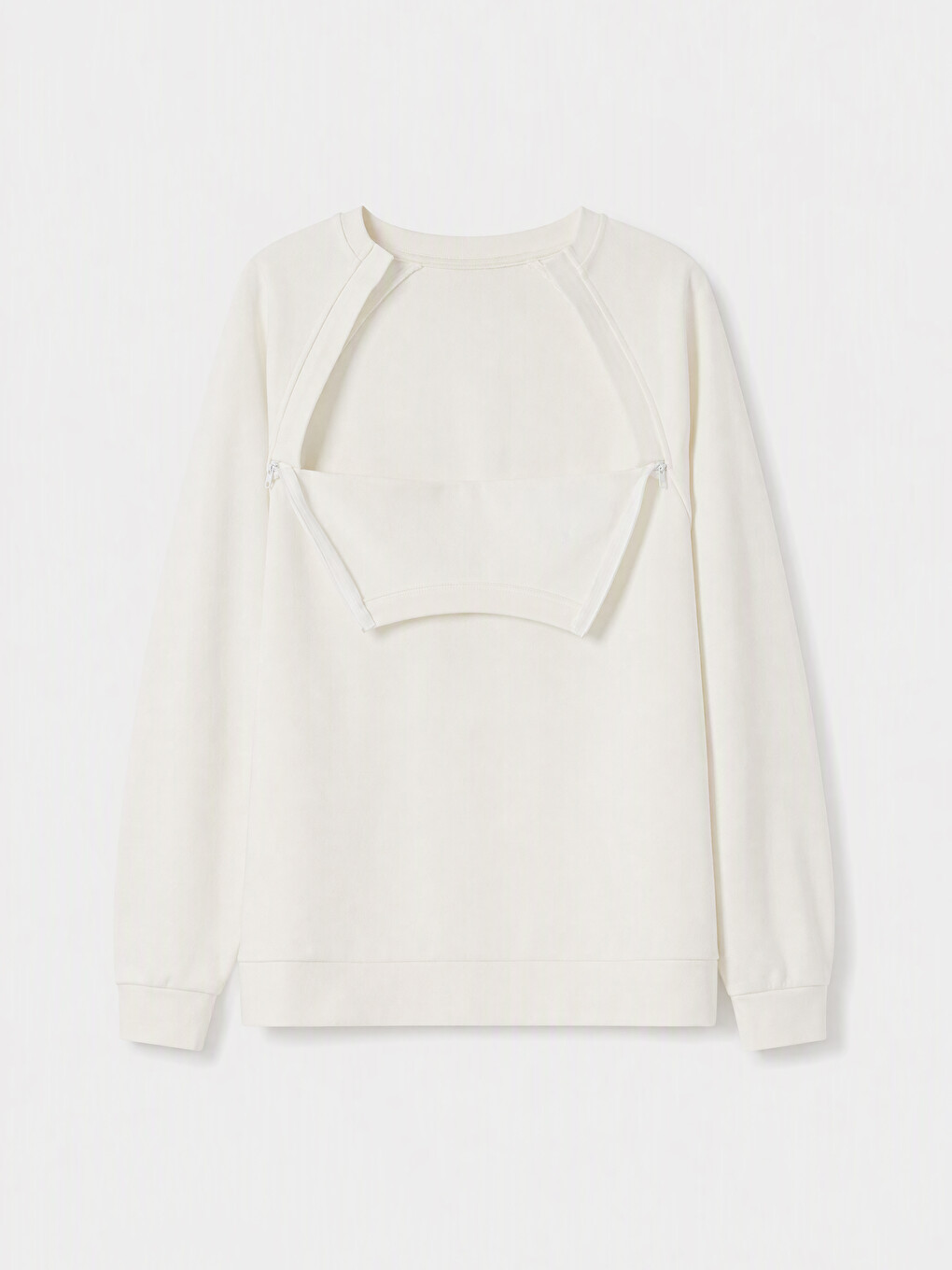 Beyaz Baskılı Kız Çocuk Kalın Sweatshirt-3