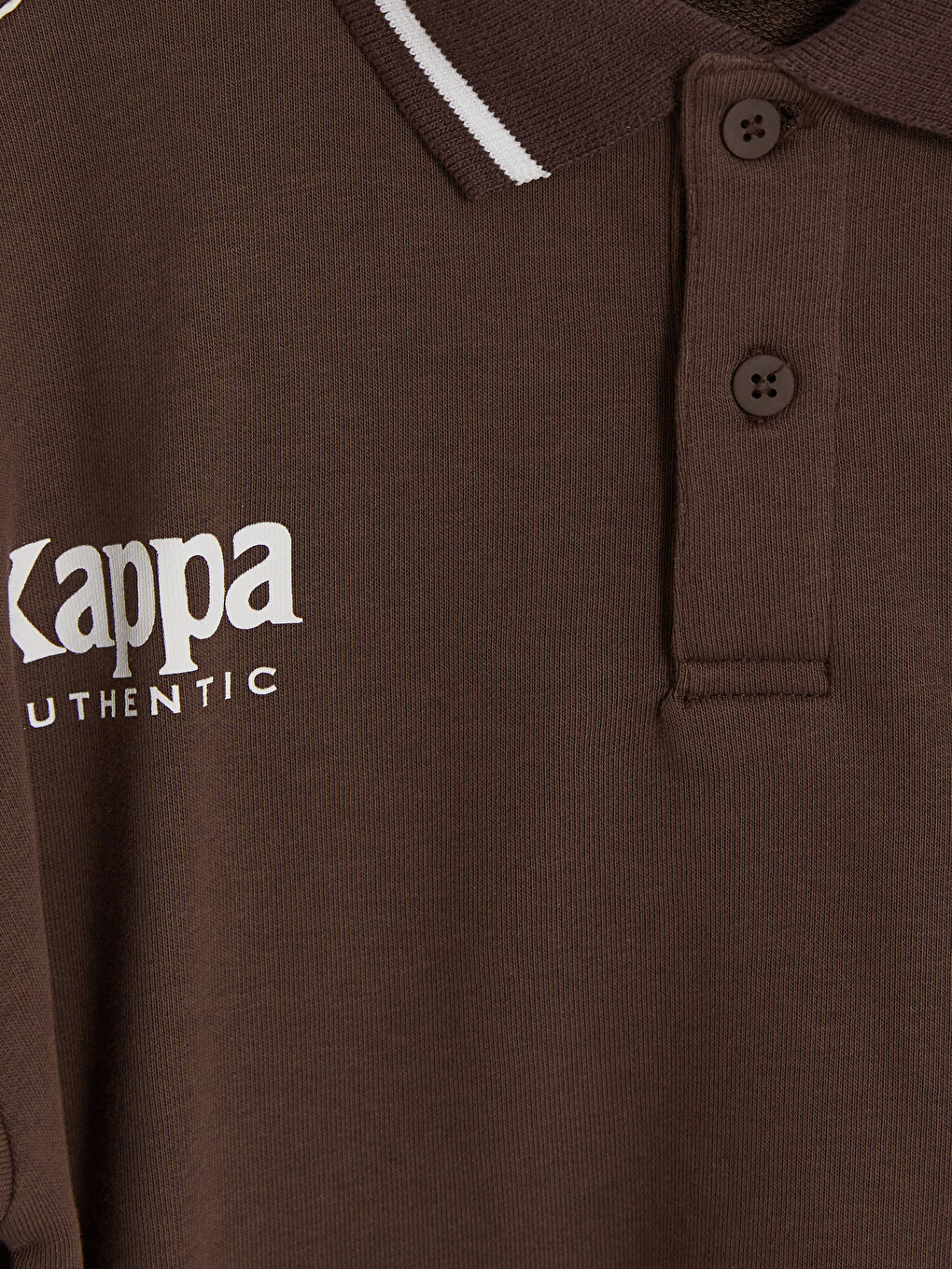Kahverengi Polo Yaka Erkek Çocuk Sweatshirt-1