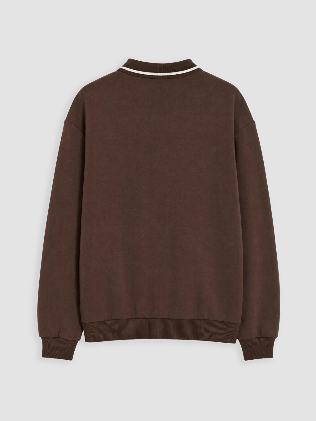 Kahverengi Polo Yaka Erkek Çocuk Sweatshirt-2