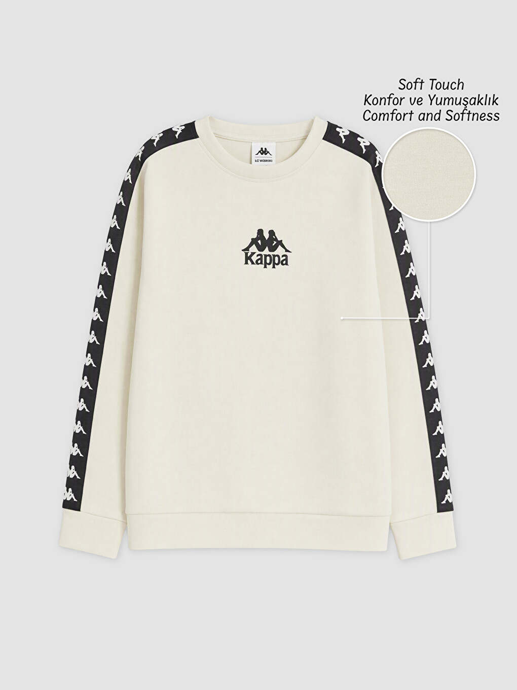 Bej Baskılı Soft Touch Unisex Çocuk Sweatshirt-4