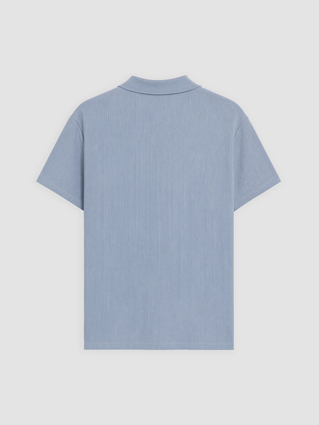Standard Fit Polo Collar Ribbed Men's T-shirt-1